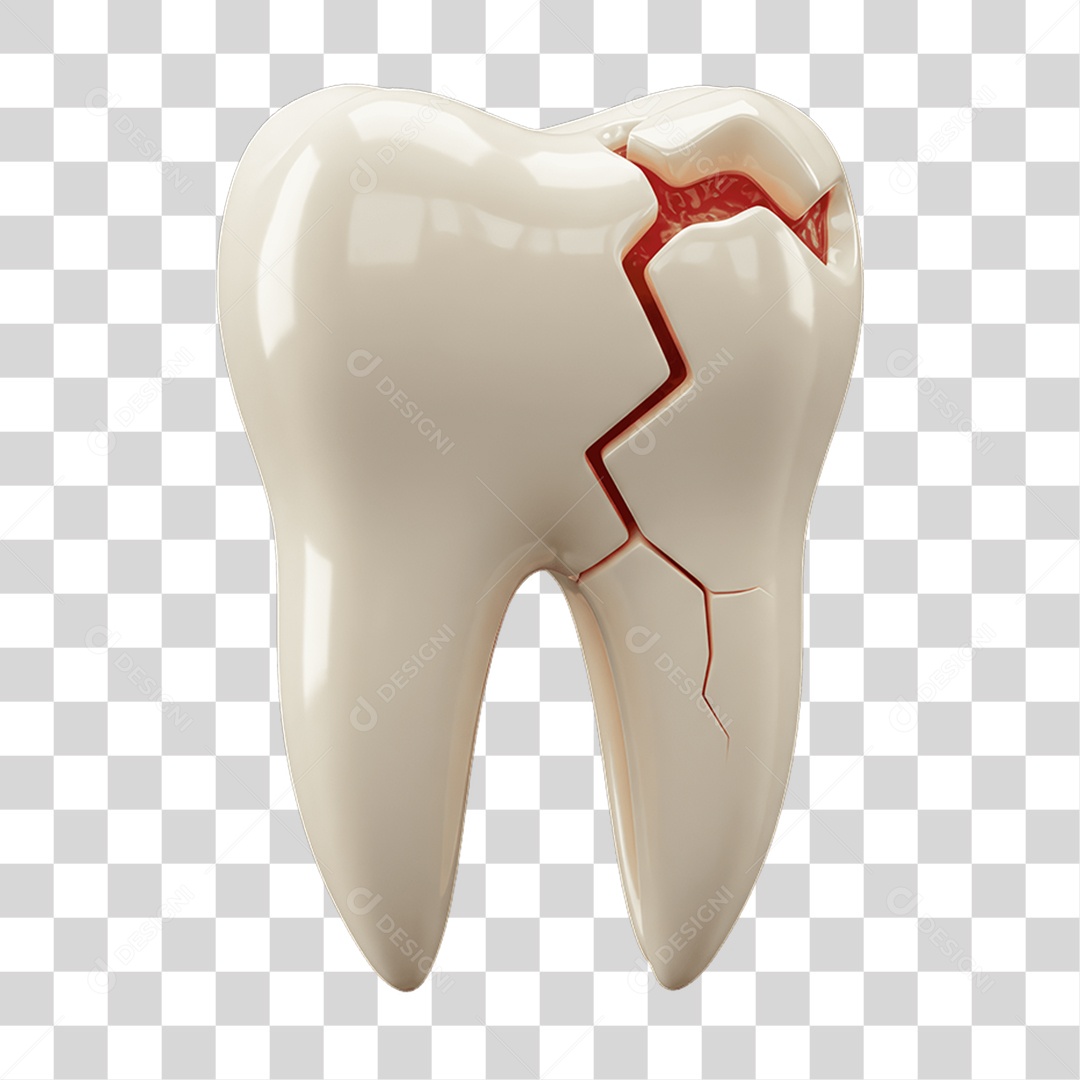 Elemento 3D Dente PNG Transparente