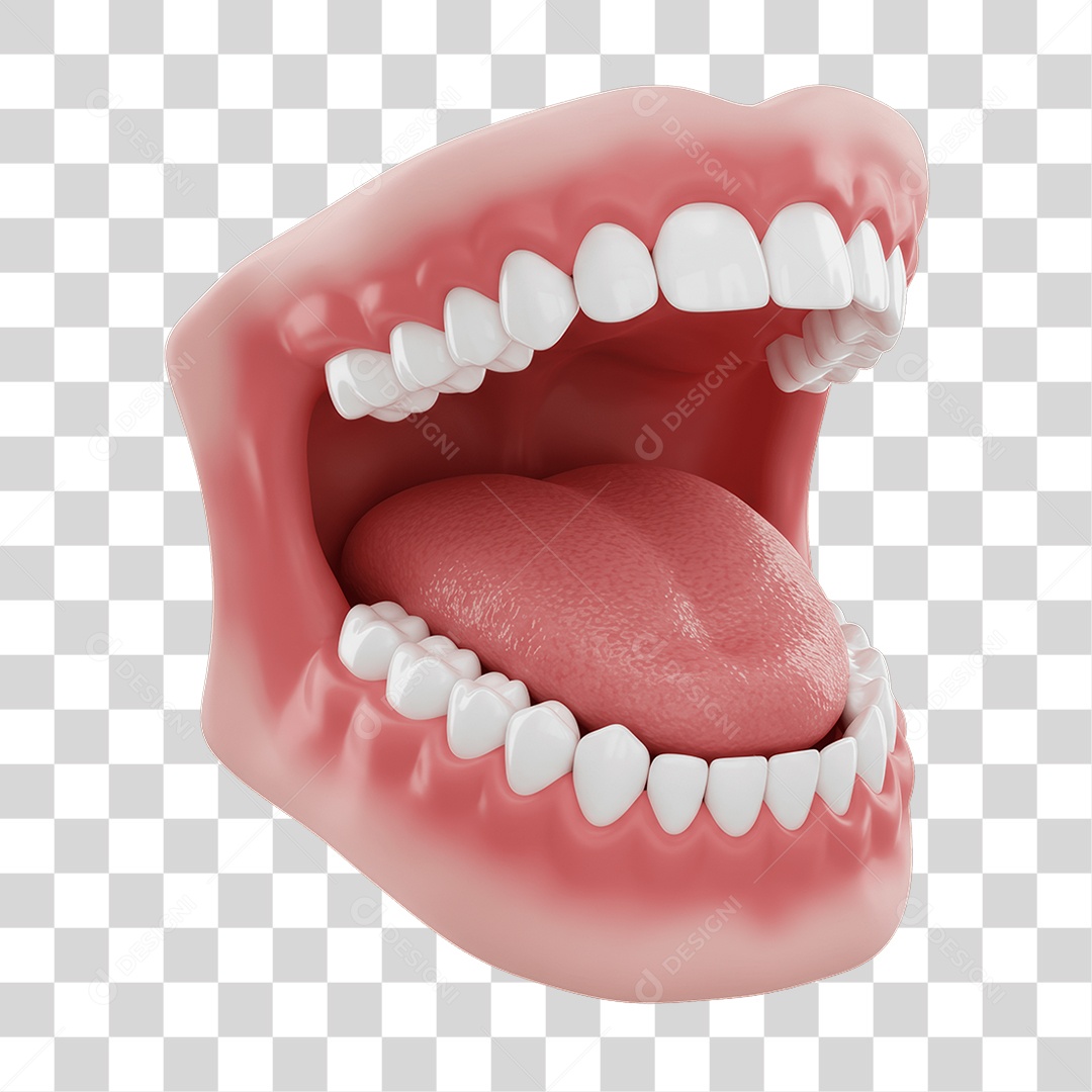 Elemento 3D Dentadura PNG Transparente