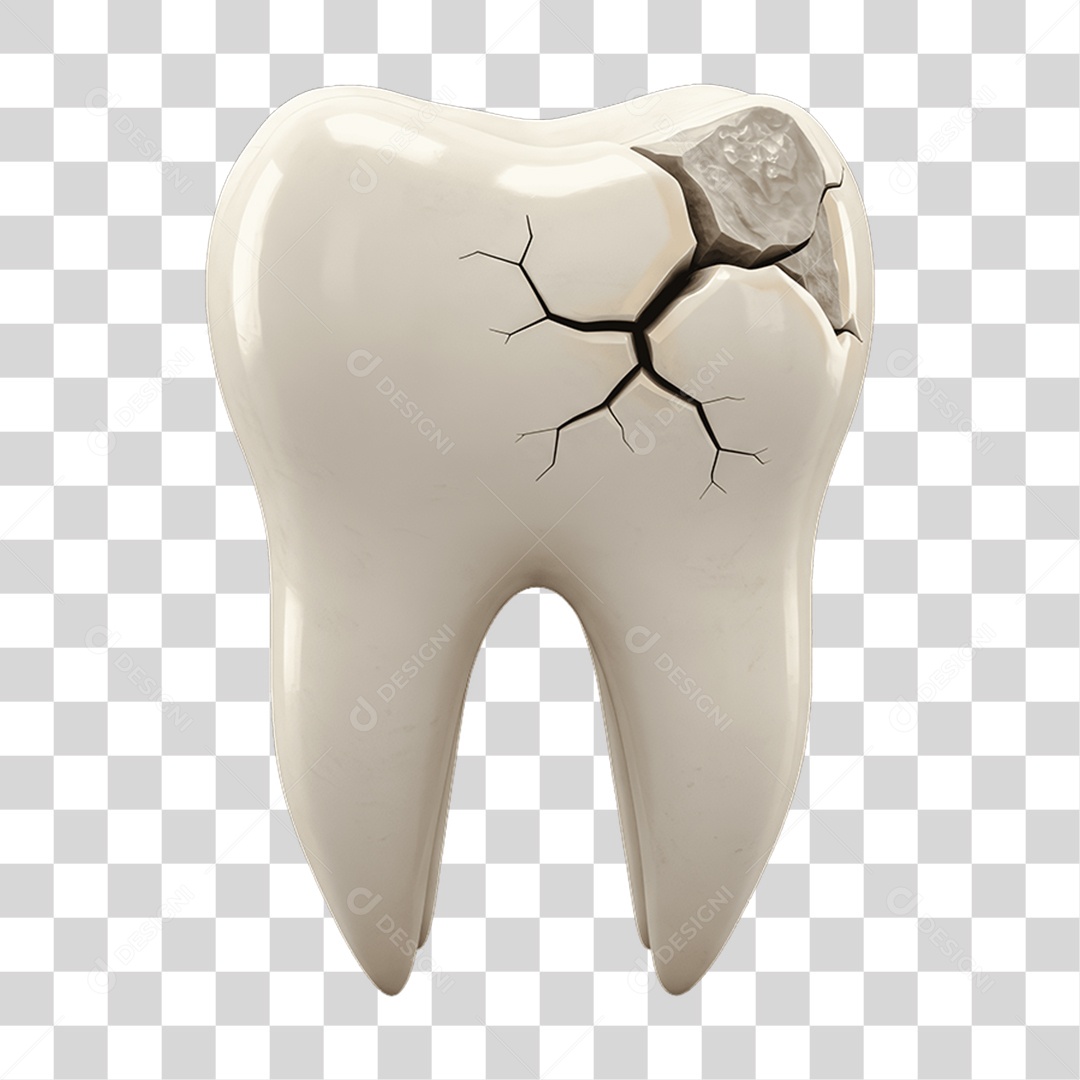 Elemento 3D Dente PNG Transparente