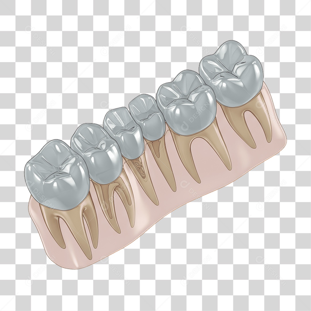 Elemento 3D Dentes PNG Transparente