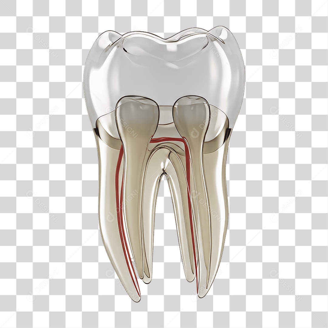 Elemento 3D Dente PNG Transparente