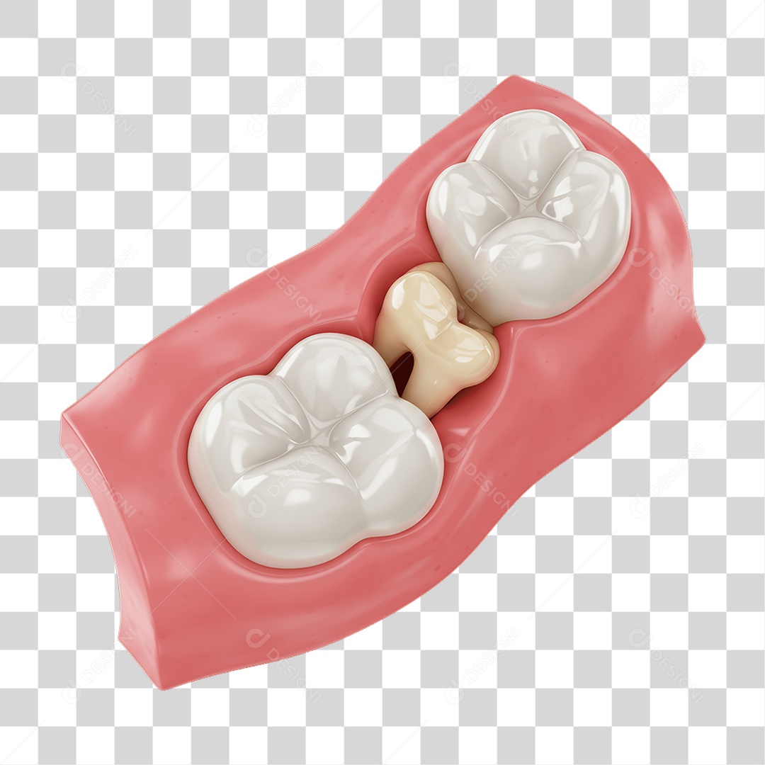 Elemento 3D Dentes PNG Transparente