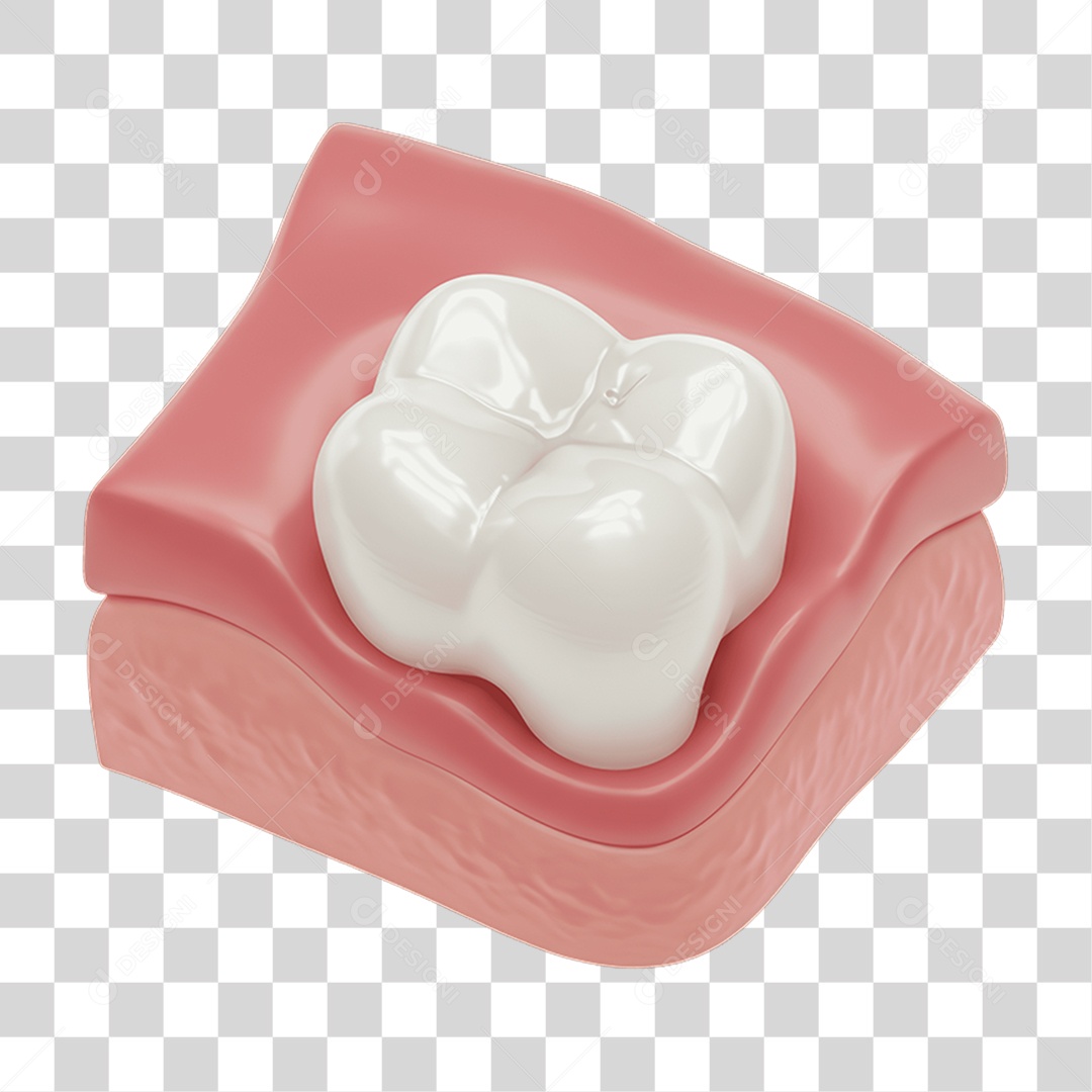 Elemento 3D Dente PNG Transparente