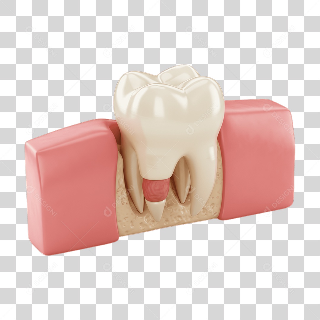 Elemento 3D Dente PNG Transparente