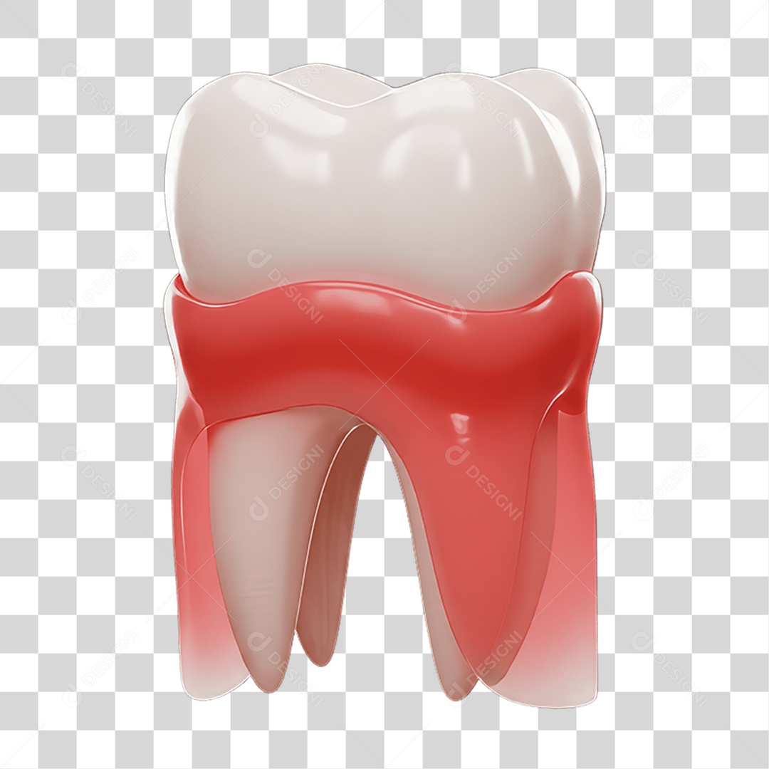 Elemento 3D Dente PNG Transparente