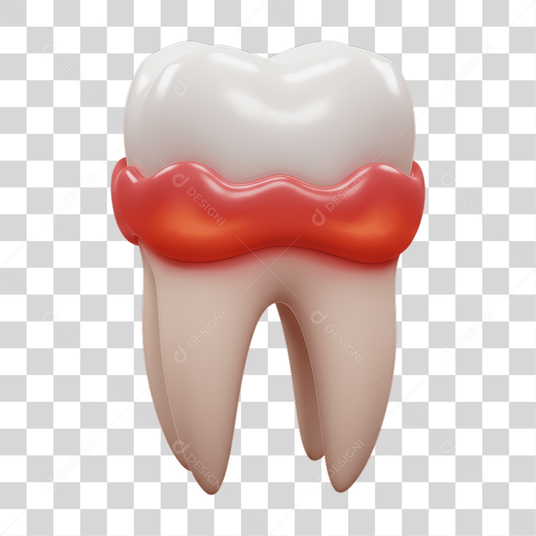 Elemento 3D Dente PNG Transparente