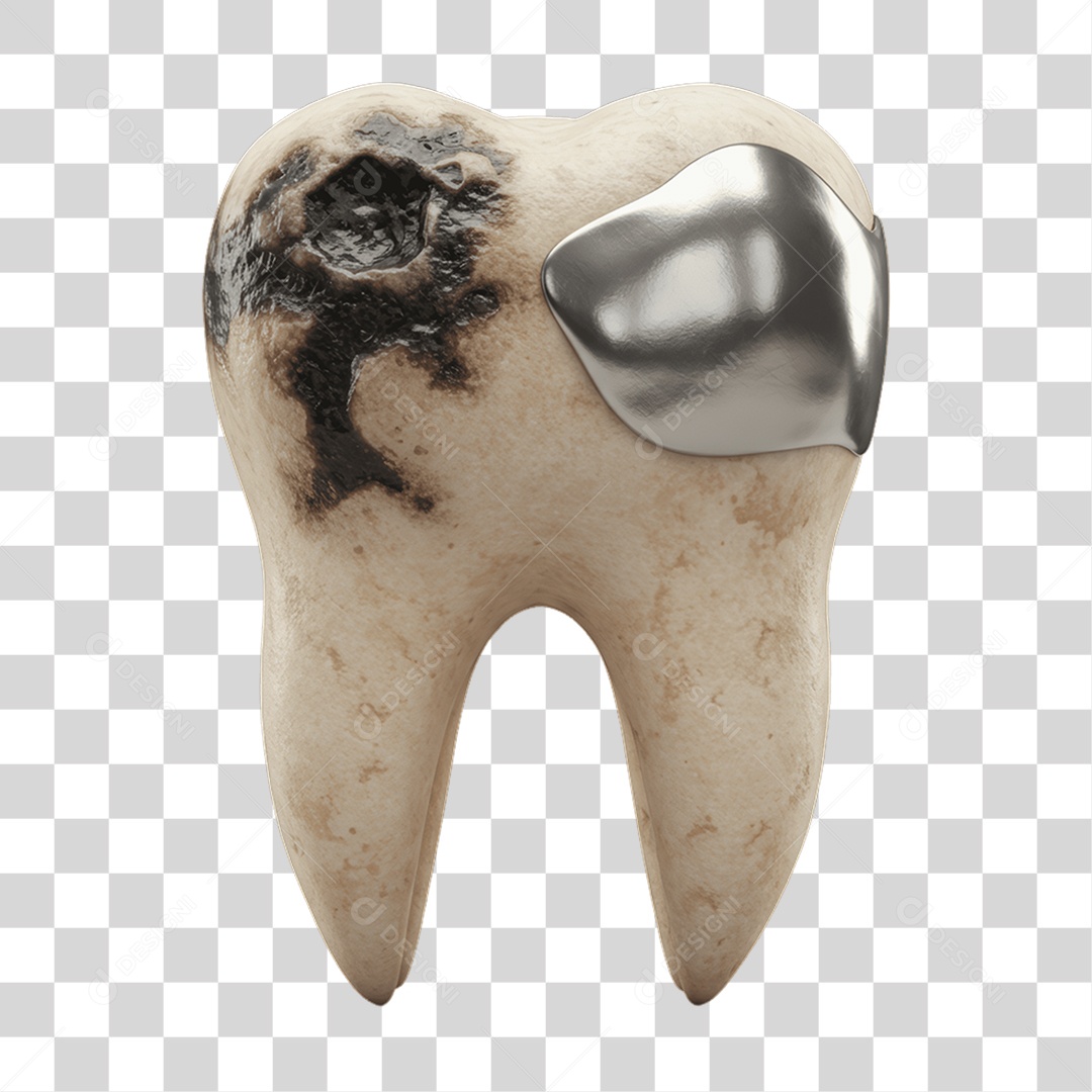 Elemento 3D Dente PNG Transparente