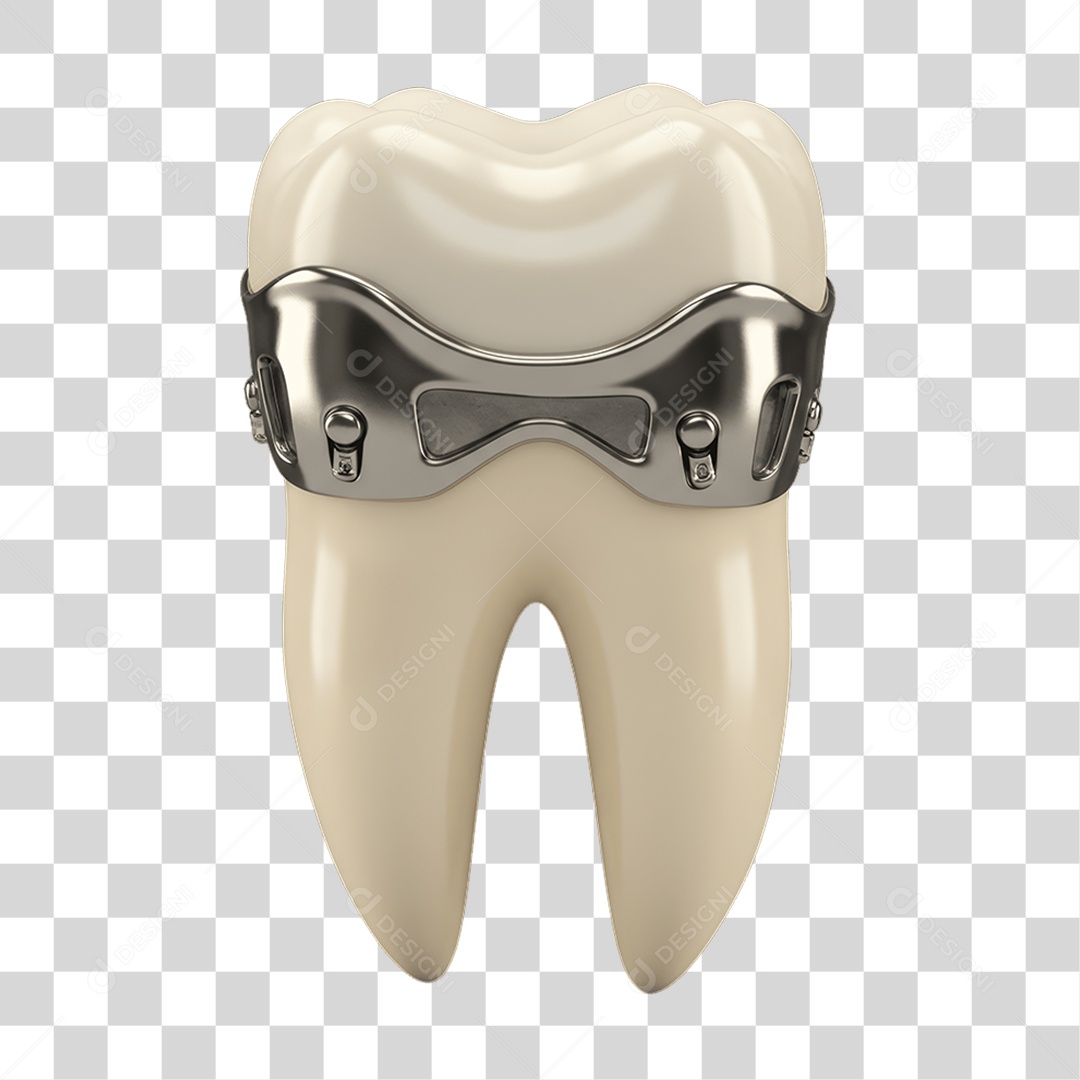 Elemento 3D Dente Branco PNG Transparente