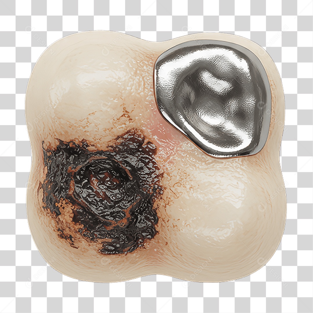 Elemento 3D Dente PNG Transparente