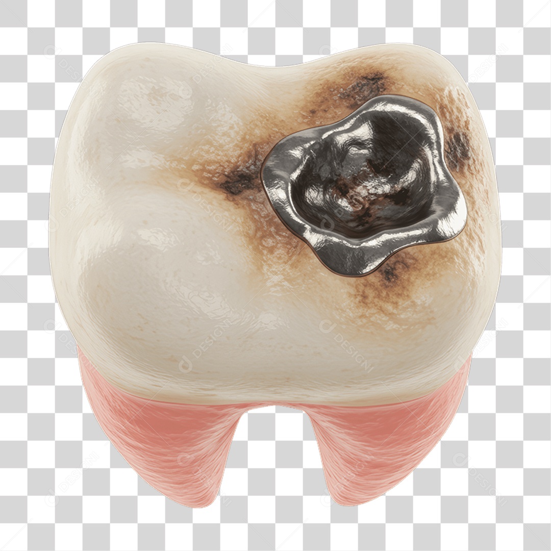 Elemento 3D Dente PNG Transparente