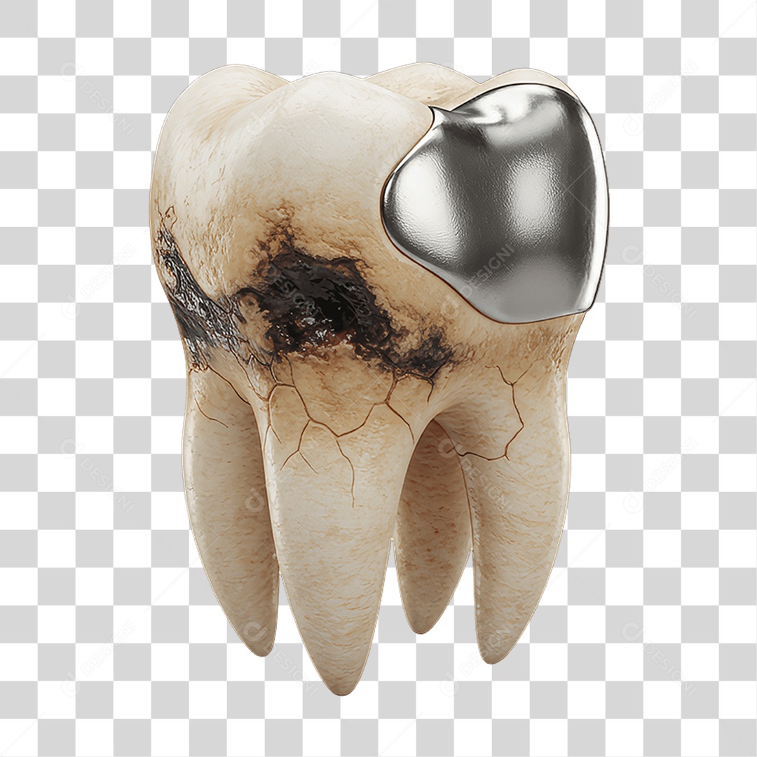 Elemento 3D Dente PNG Transparente