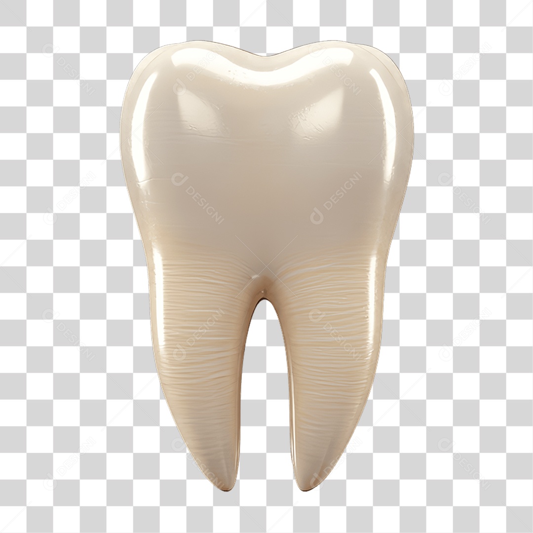 Elemento 3D Dente Branco PNG Transparente