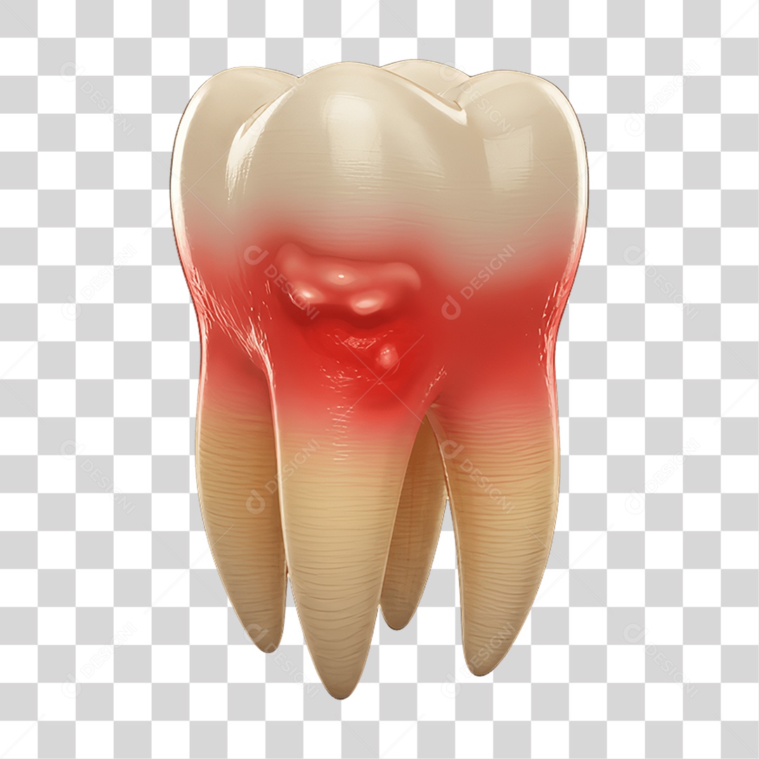 Elemento 3D Dente PNG Transparente