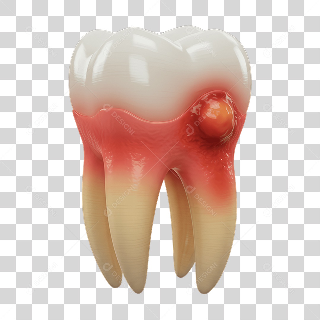 Elemento 3D Dente PNG Transparente