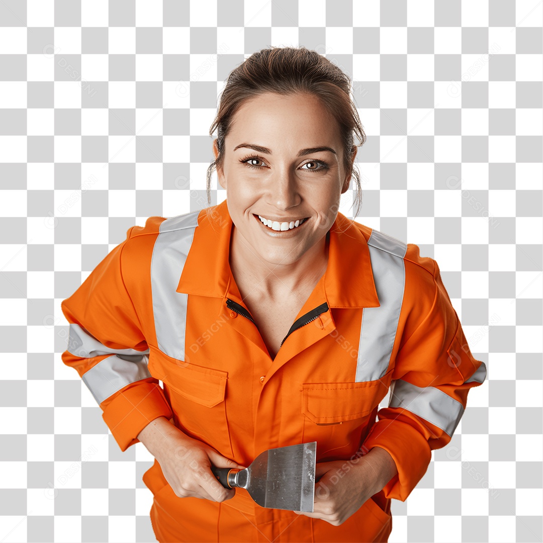 Mulher com Espátula e Uniforme PNG Transparente