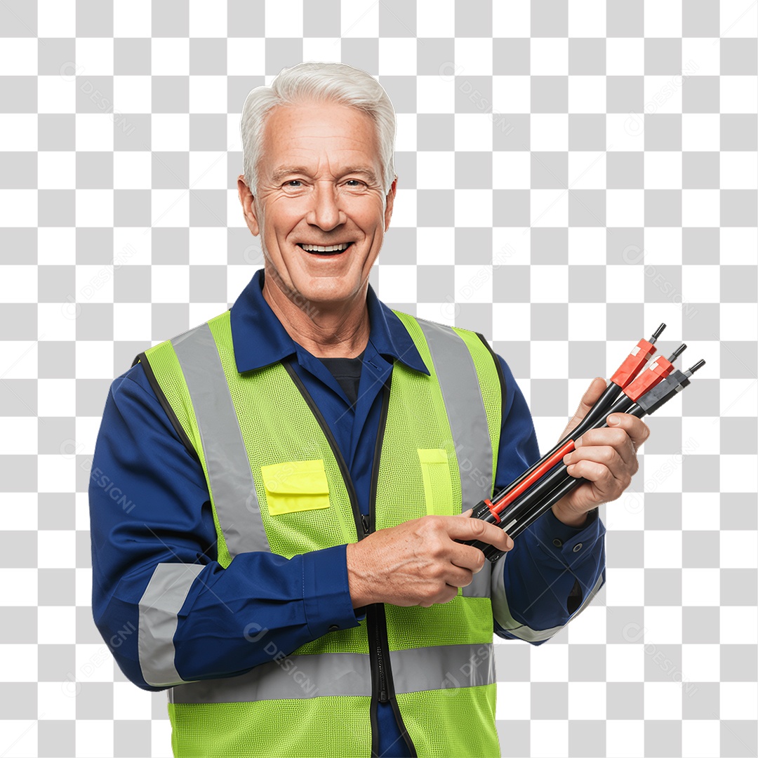 Homem Trabalhador Sorrindo PNG Transparente