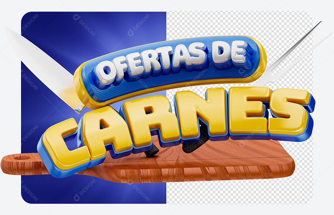 Ofertas de Carnes Selo 3D Para Composição PSD