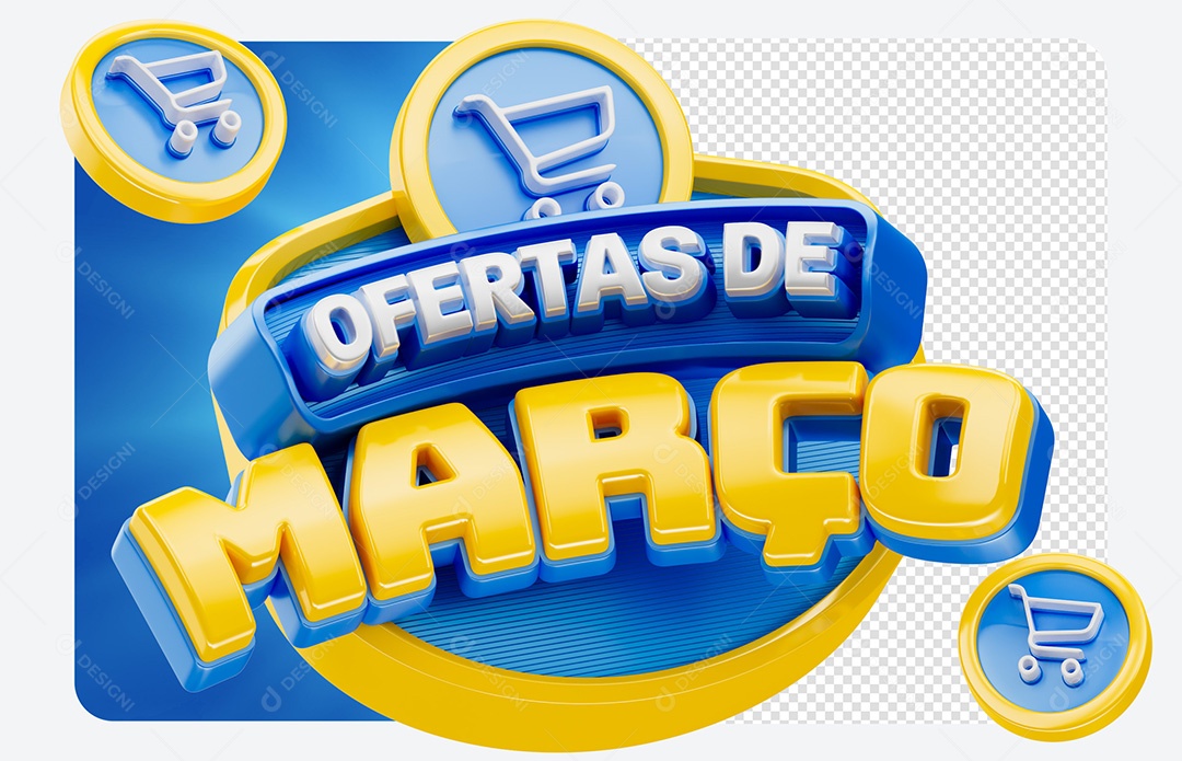 Ofertas de Março de Selo 3D Para Composição PSD