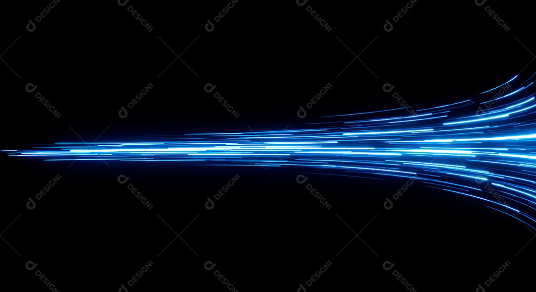 Linhas de luz de velocidade sobre fundo preto isolado