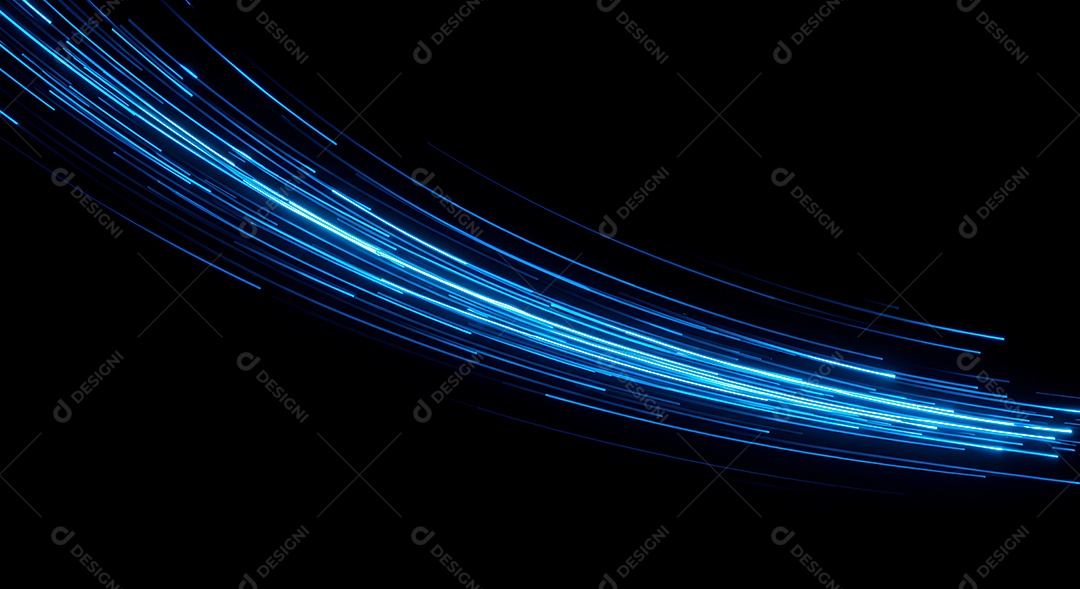 Linhas de luz de velocidade sobre fundo preto isolado