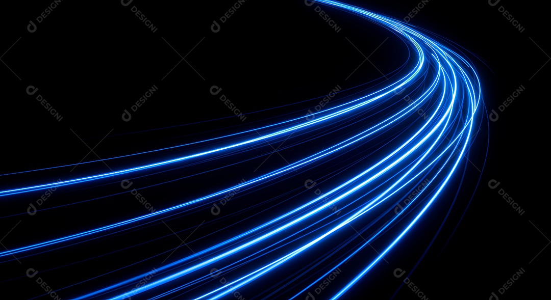 Linhas de luz de velocidade sobre fundo preto isolado