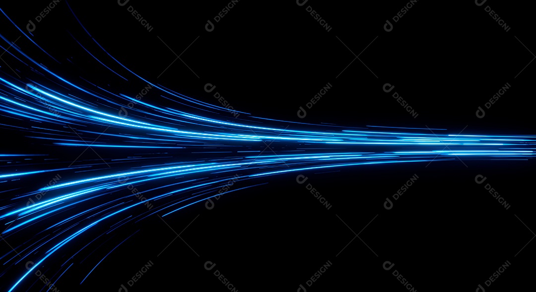 Linhas de luz de velocidade sobre fundo preto isolado