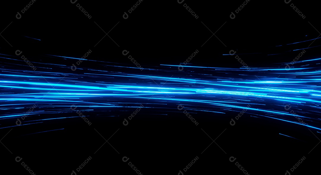 Linhas de luz de velocidade sobre fundo preto isolado