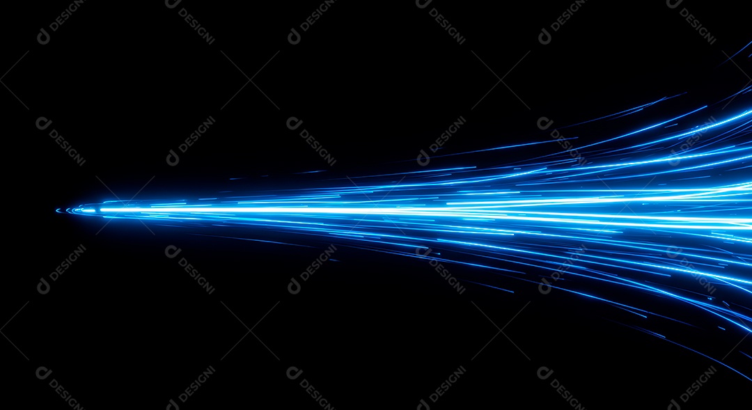 Linhas de luz de velocidade sobre fundo preto isolado
