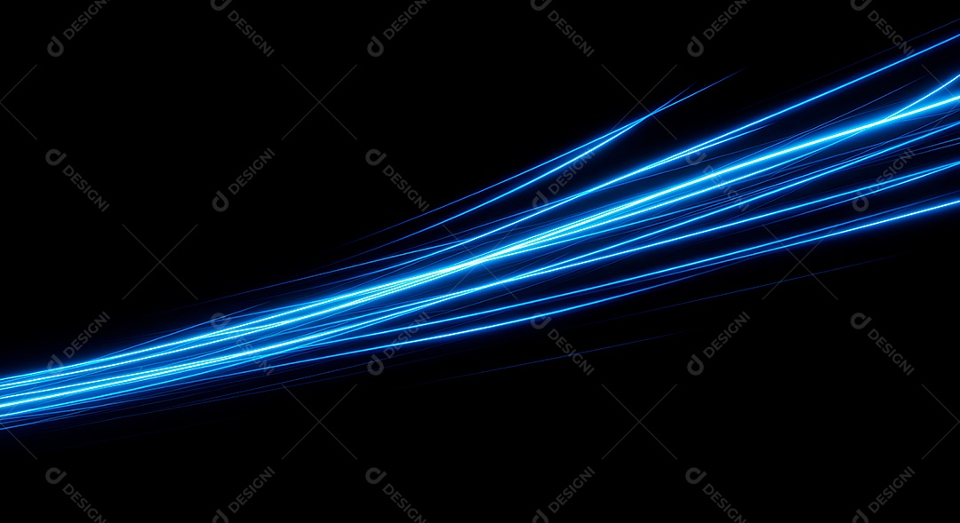 Linhas de luz de velocidade sobre fundo preto isolado