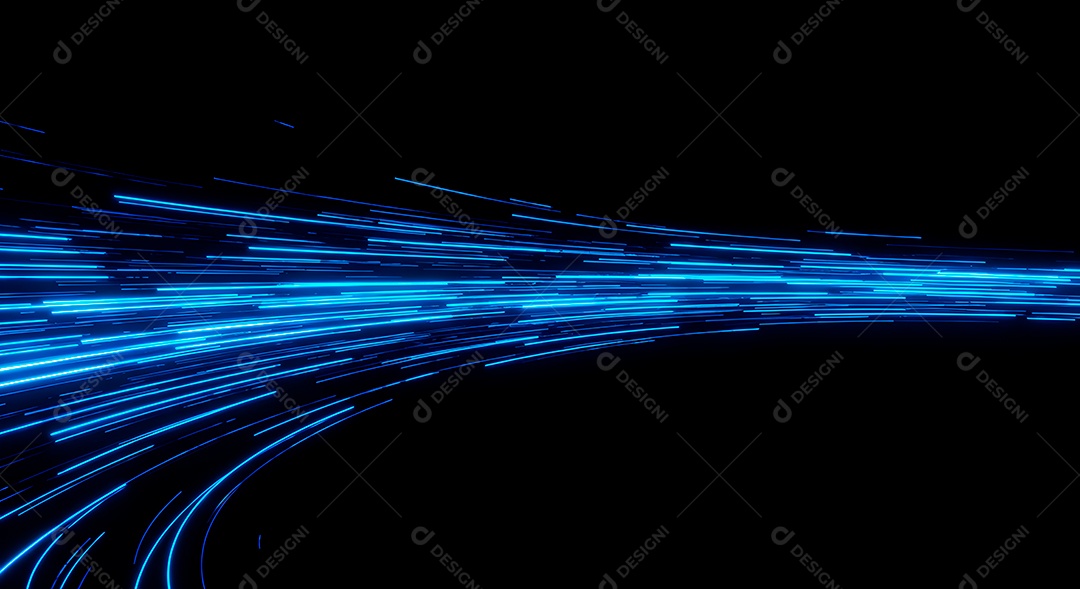 Linhas de luz de velocidade sobre fundo preto isolado