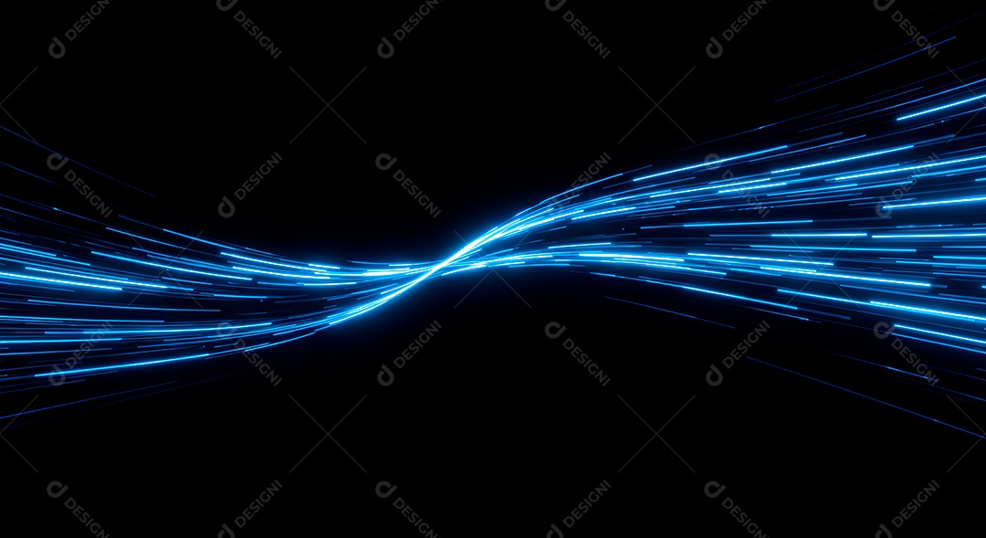 Linhas de luz de velocidade sobre fundo preto isolado