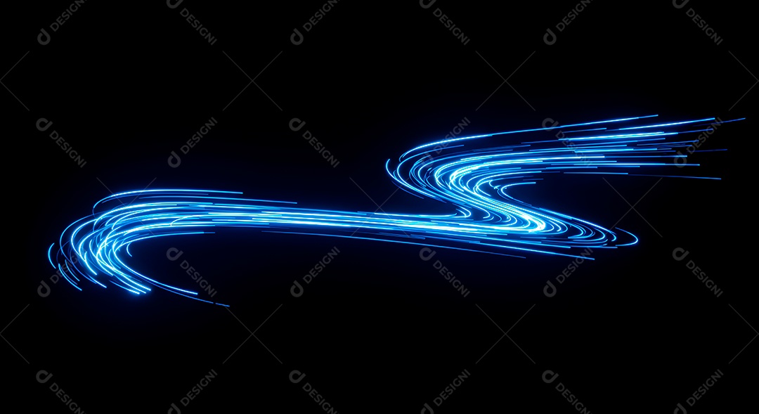 Linhas de luz de velocidade sobre fundo preto isolado