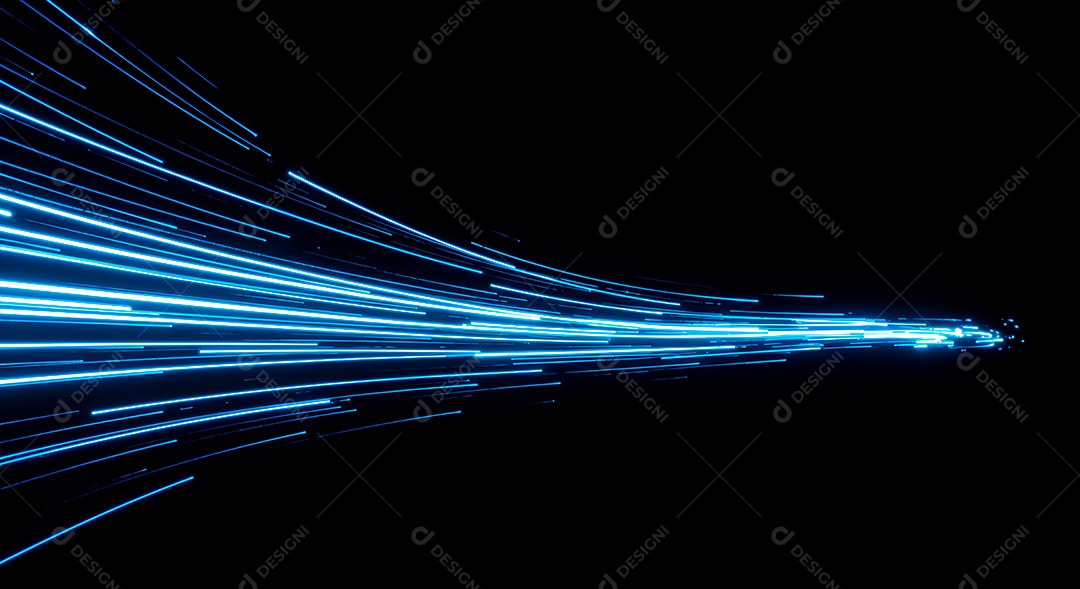 Linhas de luz de velocidade sobre fundo preto isolado
