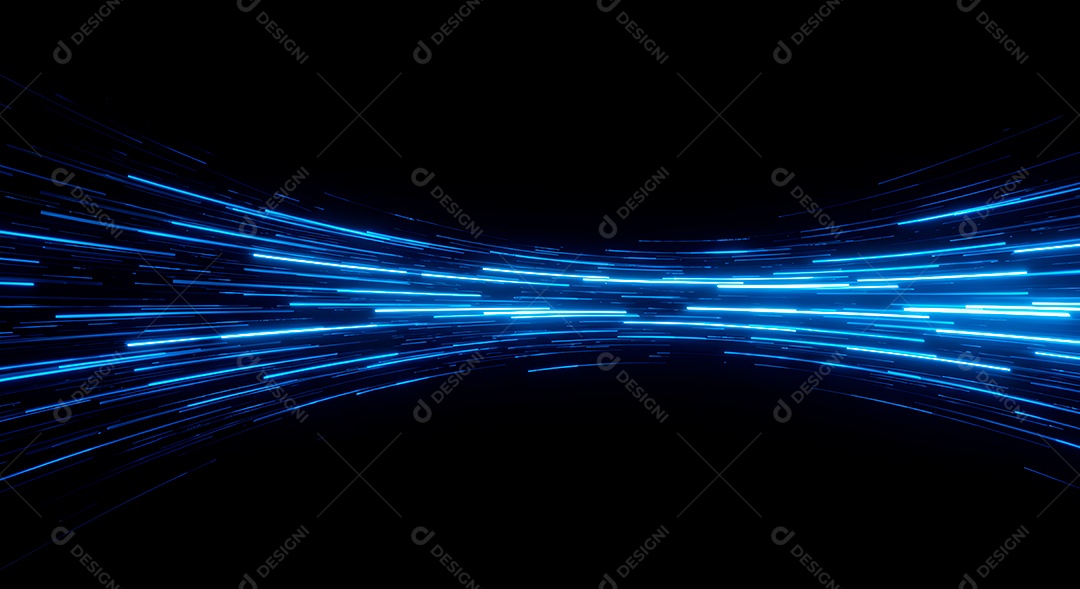 Linhas de luz de velocidade sobre fundo preto isolado