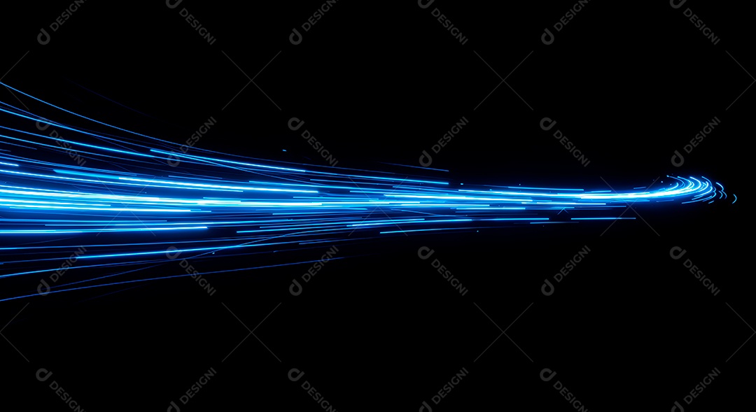 Linhas de luz de velocidade sobre fundo preto isolado