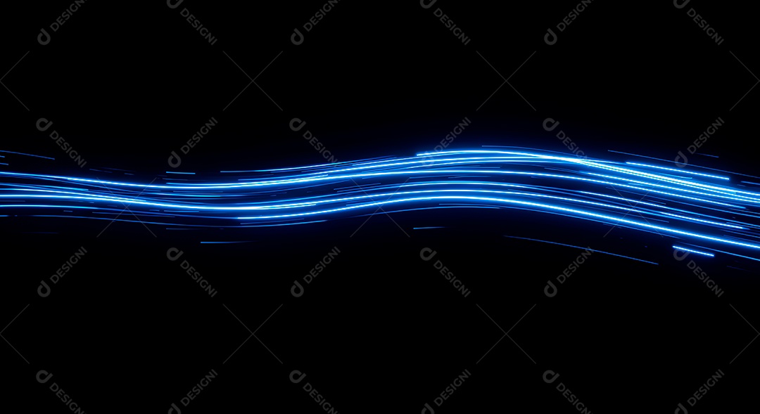 Linhas de luz de velocidade sobre fundo preto isolado