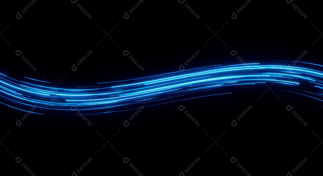 Linhas de luz de velocidade sobre fundo preto isolado