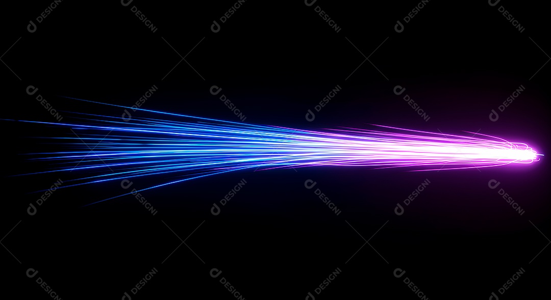 Linhas de luz de velocidade sobre fundo preto isolado