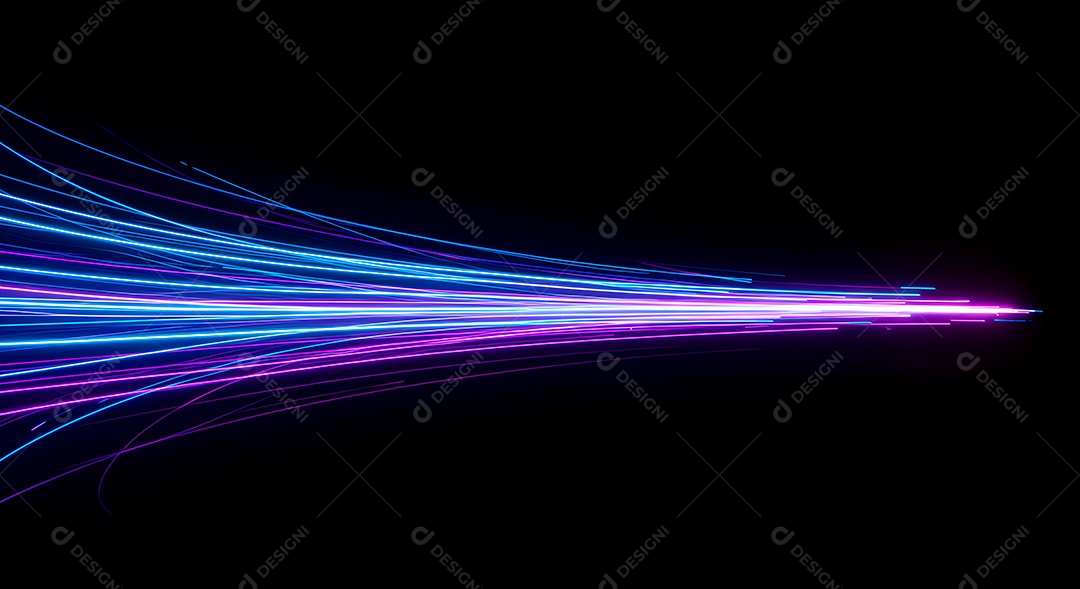 Linhas de luz de velocidade sobre fundo preto isolado