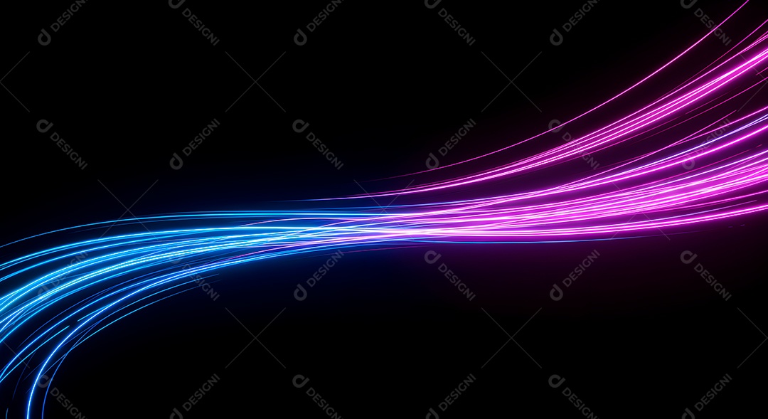 Linhas de luz de velocidade sobre fundo preto isolado