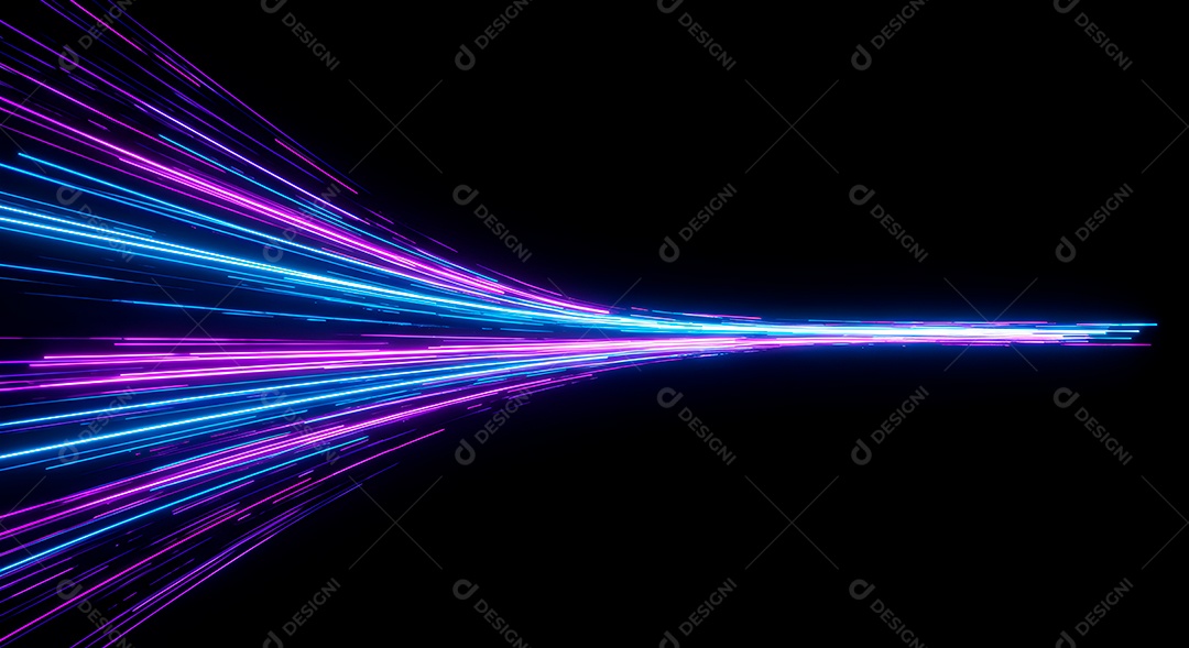 Linhas de luz de velocidade sobre fundo preto isolado