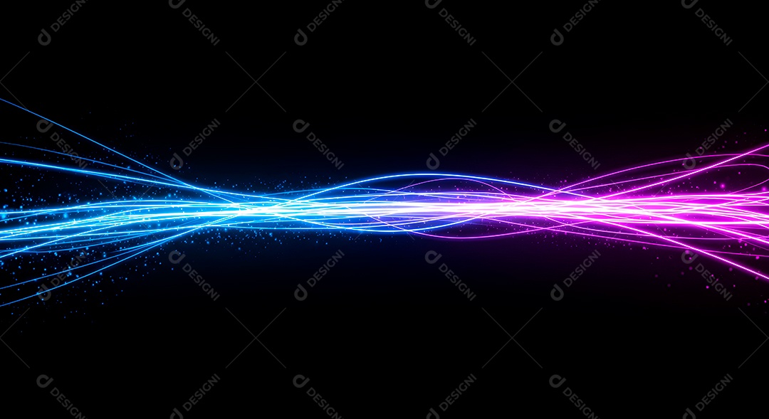 Linhas de luz de velocidade sobre fundo preto isolado