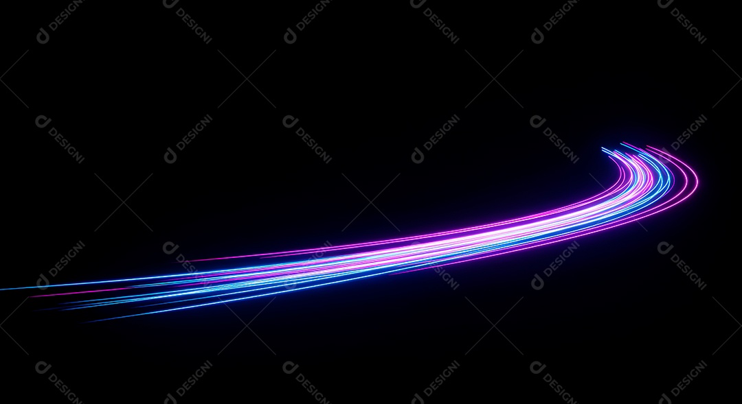 Linhas de luz de velocidade sobre fundo preto isolado