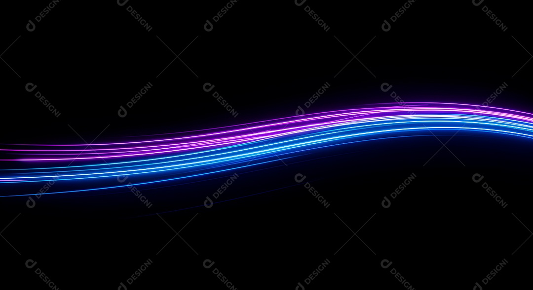 Linhas de luz de velocidade sobre fundo preto isolado