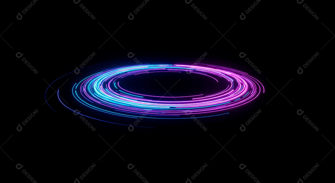 Linhas de luz de velocidade sobre fundo preto isolado