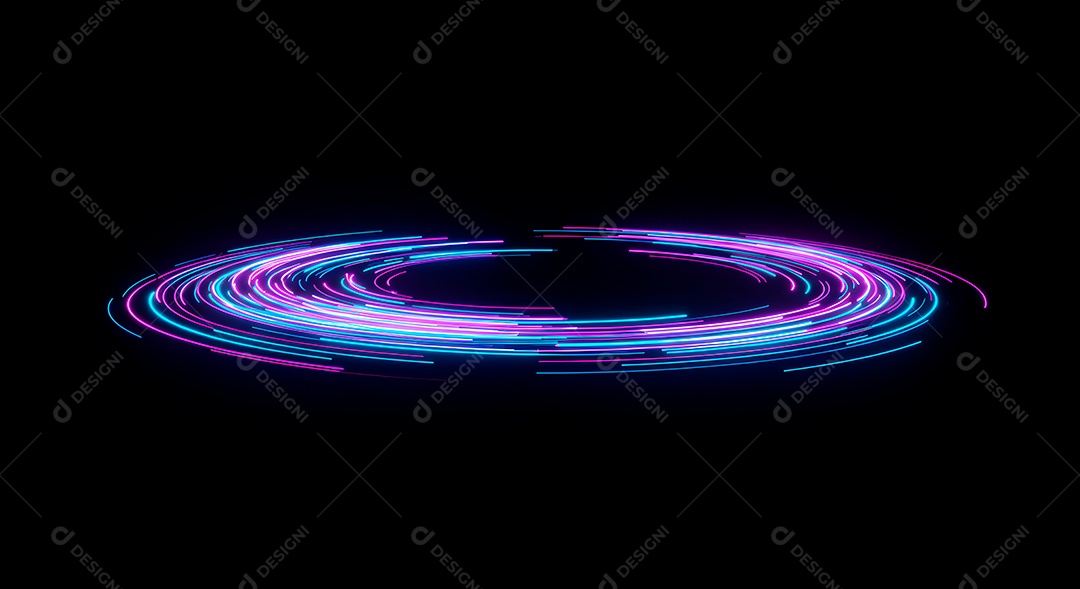 Linhas de luz de velocidade sobre fundo preto isolado