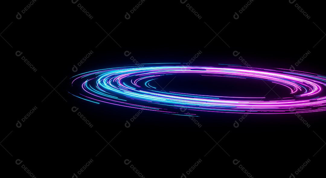 Linhas de luz de velocidade sobre fundo preto isolado