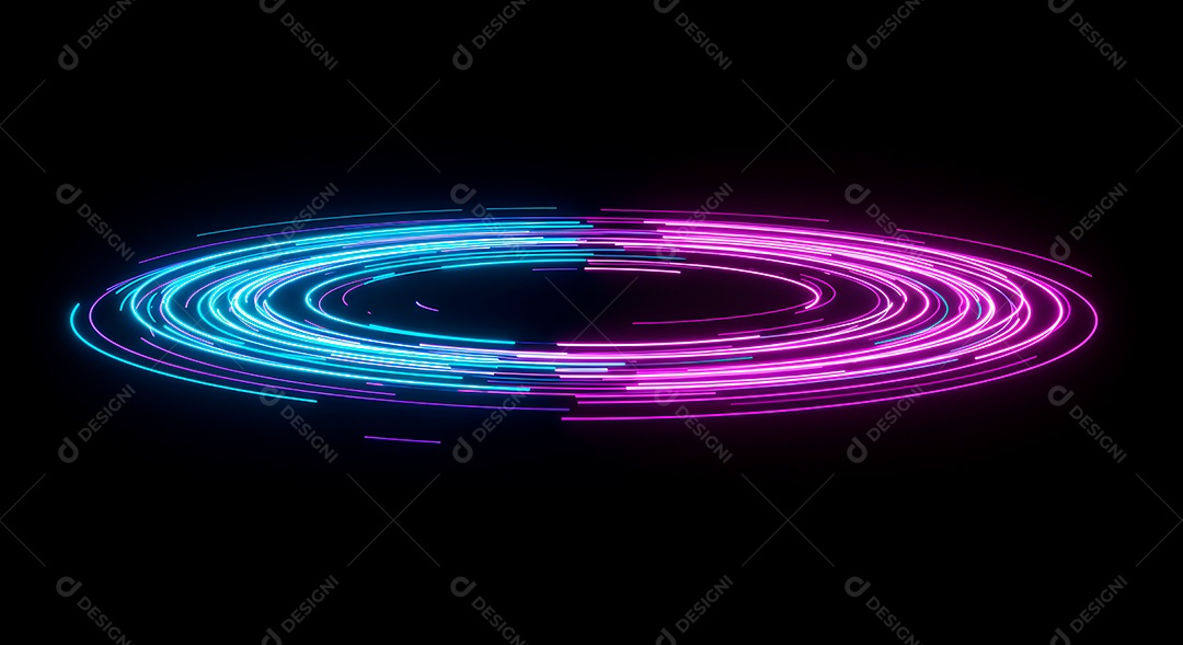 Linhas de luz de velocidade sobre fundo preto isolado