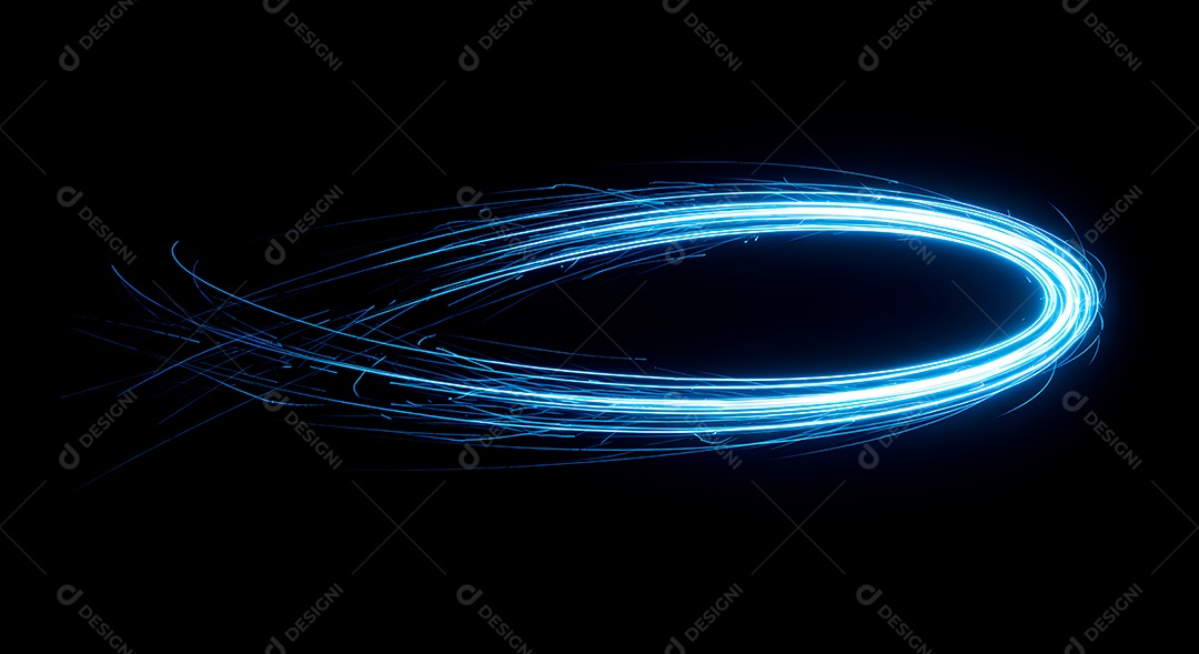 Linhas de luz de velocidade sobre fundo preto isolado