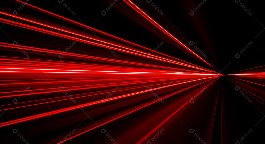 Linhas de luz de velocidade sobre fundo preto isolado